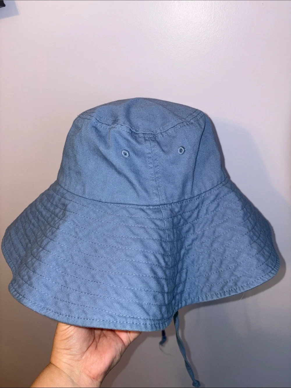 Hurley Villa Del Sol Blue Wide Brim Bucket Sun Hat OSFM